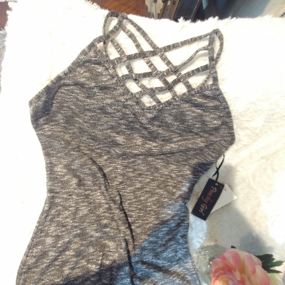 Jumpsuit LaceUp Front Marled Black & White Size L - Picture 6 of 8